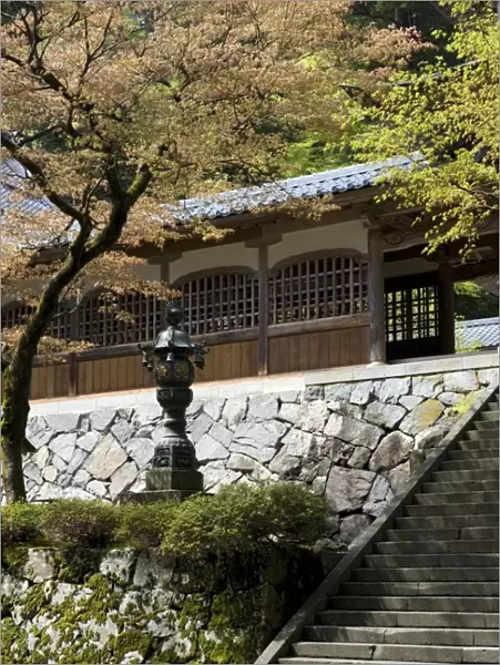 Stairway at Chujakumon gate at Eiheiji Temple, headquarters of Soto sect of Zen Buddhism