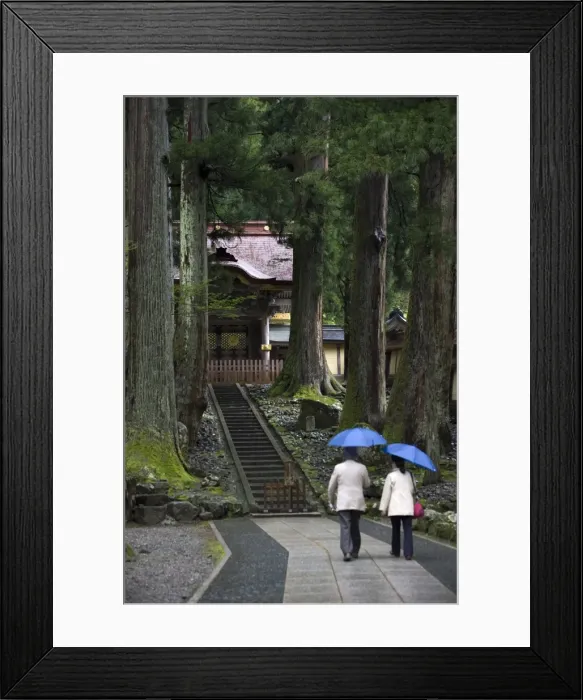 Framed Print : Visitors at Chokushimon Imperial Gate at Eiheiji Temple, headquarters of the Soto sect of Zen Buddhism, in Framed Print : Visitors at Chokushimon Imperial Gate at Eiheiji Temple, headquarters of the Soto sect of Zen Buddhism, in