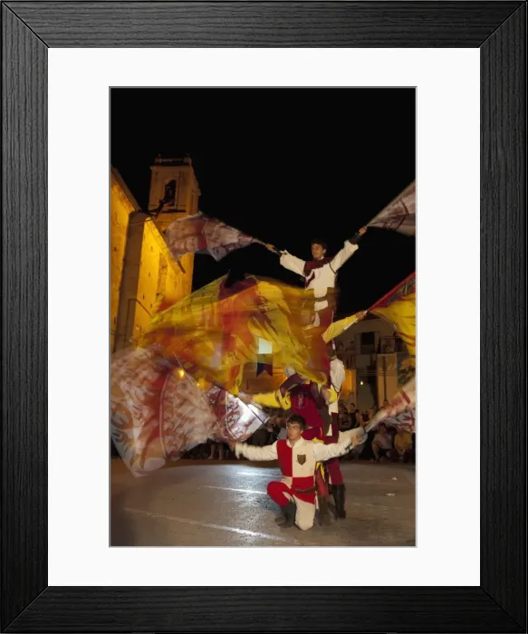 Framed Print : Flag throwing during village festival, Vacri, Abruzzo, Italy, Europe Framed Print : Flag throwing during village festival, Vacri, Abruzzo, Italy, Europe