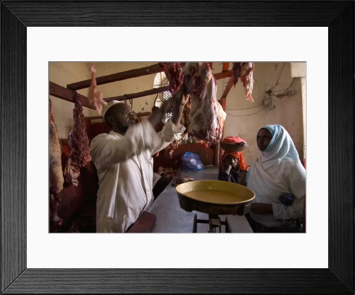 Framed Print : Muslim butcher in Harar, Ethiopia, Africa Framed Print : Muslim butcher in Harar, Ethiopia, Africa