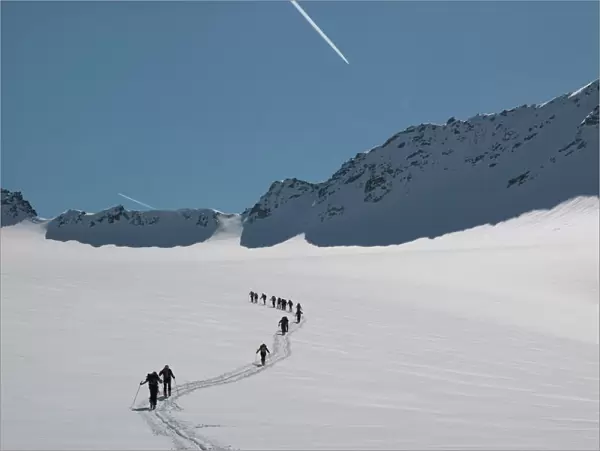 Ski touring in the Alps, Punta Finale, Val Senales, South Tyrol, Italy, Europe