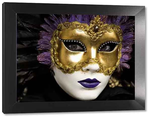 Mask at Venice Carnival, Venice, Veneto, Italy, Europe