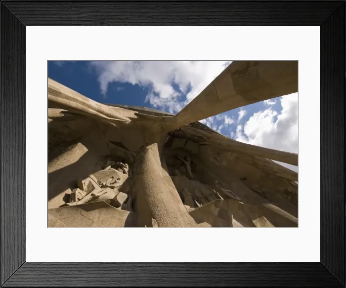 Framed Print : The Passion Facade of Gaudis Sagrada Familia church in Barcelona, Catalonia Framed Print : The Passion Facade of Gaudis Sagrada Familia church in Barcelona, Catalonia