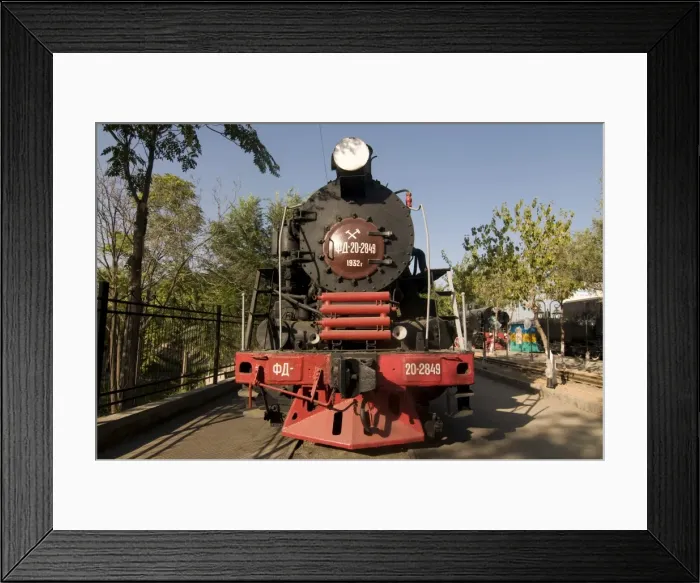 Framed Print : Front of an old locomotive, Railway Museum, Tashkent, Uzbekistan, Central Asia, Asia Framed Print : Front of an old locomotive, Railway Museum, Tashkent, Uzbekistan, Central Asia, Asia