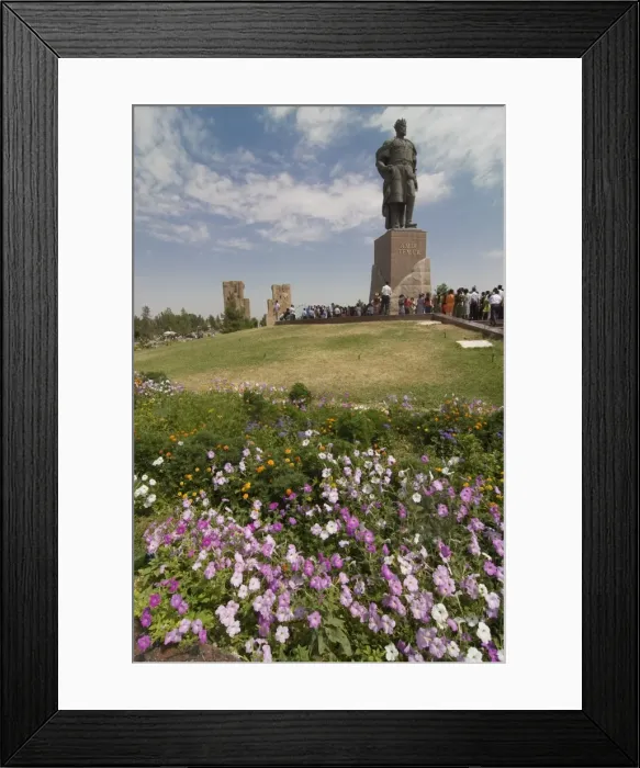 Framed Print : Statue of Timur on the big square, Shakhrisyabz, Uzbekistan, Central Asia Framed Print : Statue of Timur on the big square, Shakhrisyabz, Uzbekistan, Central Asia