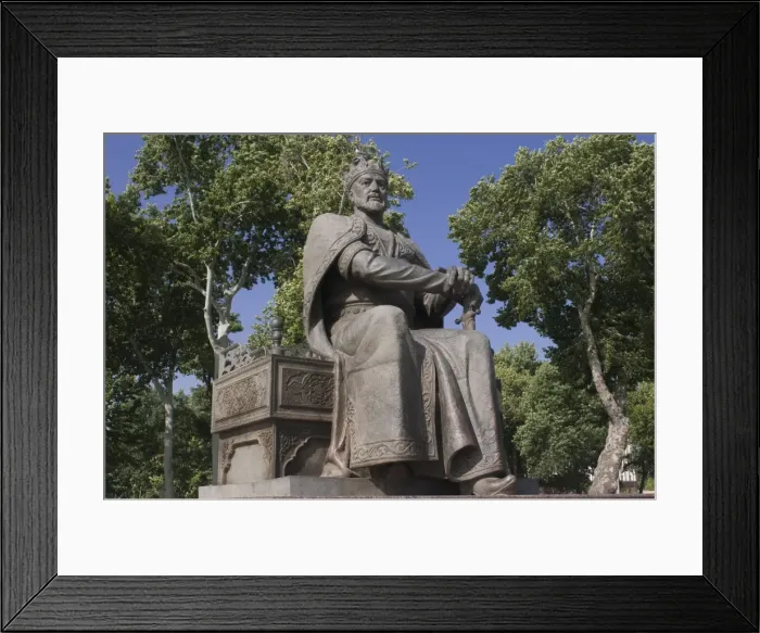 Framed Print : Statue of powerful king Amur Timur, Samarkand, Uzbekistan, Central Asia Framed Print : Statue of powerful king Amur Timur, Samarkand, Uzbekistan, Central Asia