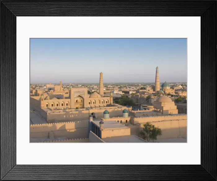 Framed Print : Overlooking city, the Mosques and medressas at Ichon Qala Fortress, Khiva Framed Print : Overlooking city, the Mosques and medressas at Ichon Qala Fortress, Khiva