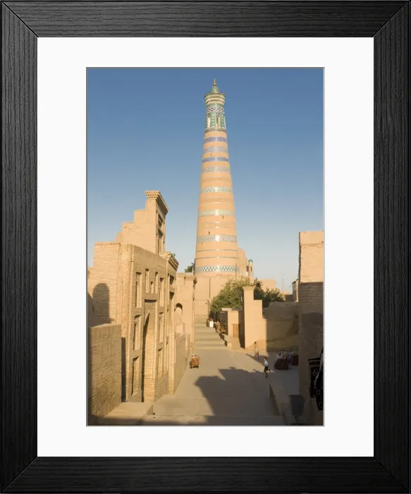 Framed Print : Minaret in Ichon-Qala (Itchan Kala) Fortress, UNESCO World Heritage Site Framed Print : Minaret in Ichon-Qala (Itchan Kala) Fortress, UNESCO World Heritage Site