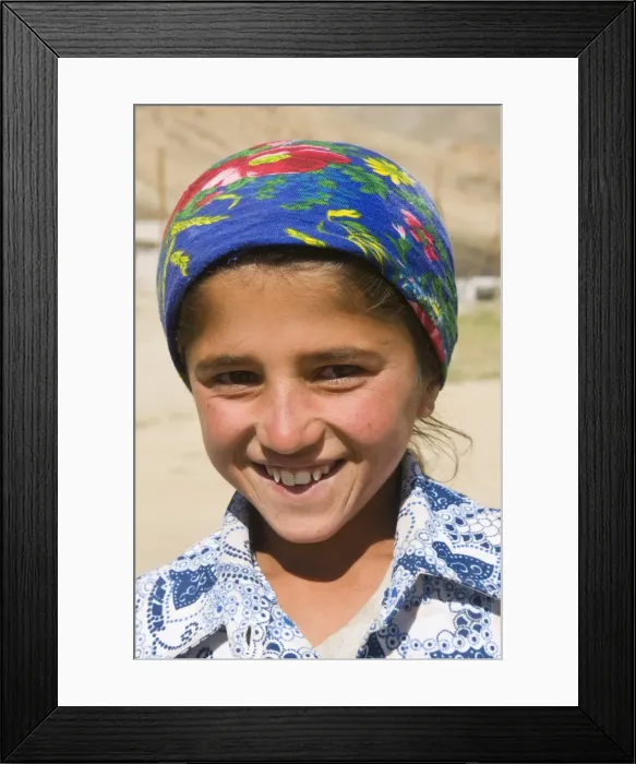 Framed Print : Portrait of a young smiling woman, Shokh Dara Valley, Tajikistan, Central Asia, Asia Framed Print : Portrait of a young smiling woman, Shokh Dara Valley, Tajikistan, Central Asia, Asia