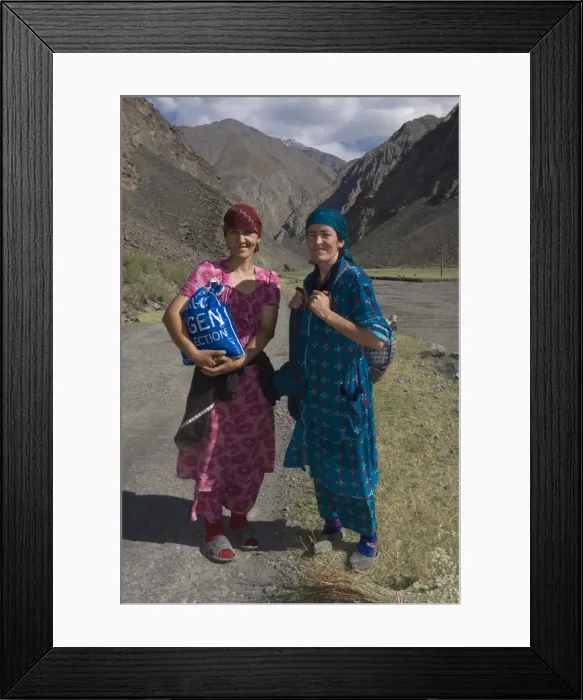 Framed Print : Two smiling women going for a walk in Bartang Valley, Tajikistan, Central Asia, Asia Framed Print : Two smiling women going for a walk in Bartang Valley, Tajikistan, Central Asia, Asia
