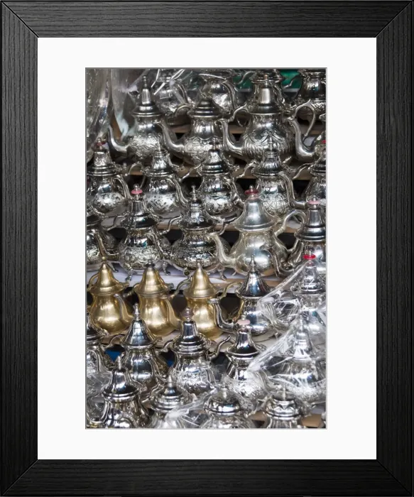 Framed Print : Teapots for sale in the souk, Medina, Marrakech (Marrakesh), Morocco, North Africa Framed Print : Teapots for sale in the souk, Medina, Marrakech (Marrakesh), Morocco, North Africa
