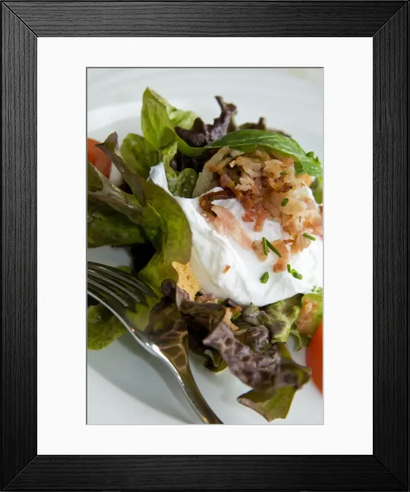 Framed Print : Cheese bacon and salad, France, Europe Framed Print : Cheese bacon and salad, France, Europe