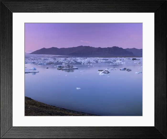 Framed Print : Icebergs in Jokulsarlon glacial lagoon, at sunset, Breidamerkurjokull Framed Print : Icebergs in Jokulsarlon glacial lagoon, at sunset, Breidamerkurjokull