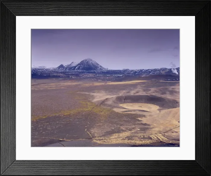 Framed Print : View from summit of Hverfell volcano, Mount Hlidarfjall in the distance Framed Print : View from summit of Hverfell volcano, Mount Hlidarfjall in the distance