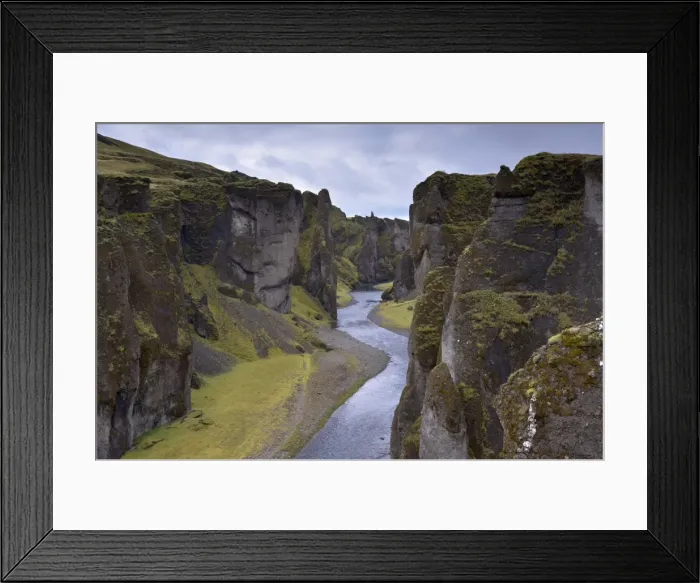 Framed Print : Fjadrargljufur Canyon, 100m deep and 2 km long, carved out of palagonite Framed Print : Fjadrargljufur Canyon, 100m deep and 2 km long, carved out of palagonite