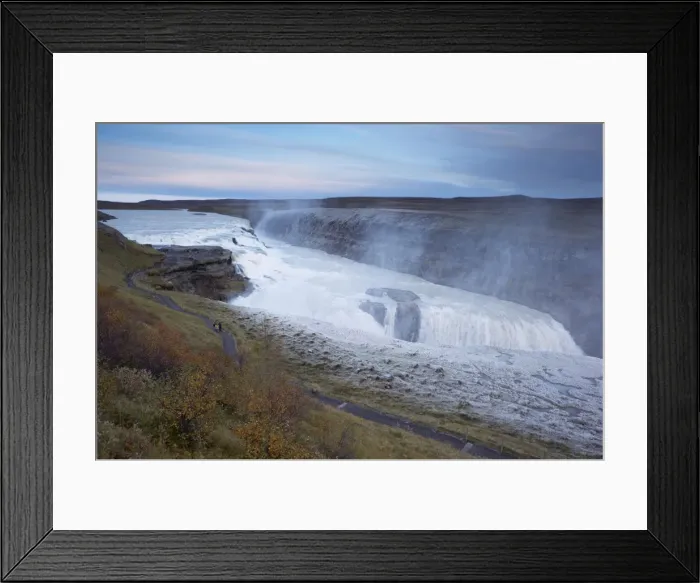 Framed Print : Gullfoss Waterfall (Golden Waterfall) in winter, Golden Circle tourism trail