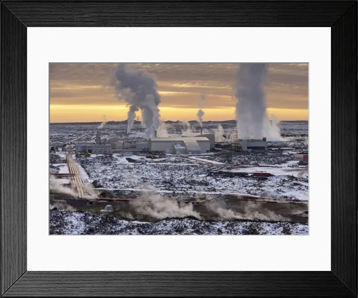 Framed Print : Svartsengi (Blue Lagoon) Geothermal Power Station at sunset, Grindavik Framed Print : Svartsengi (Blue Lagoon) Geothermal Power Station at sunset, Grindavik