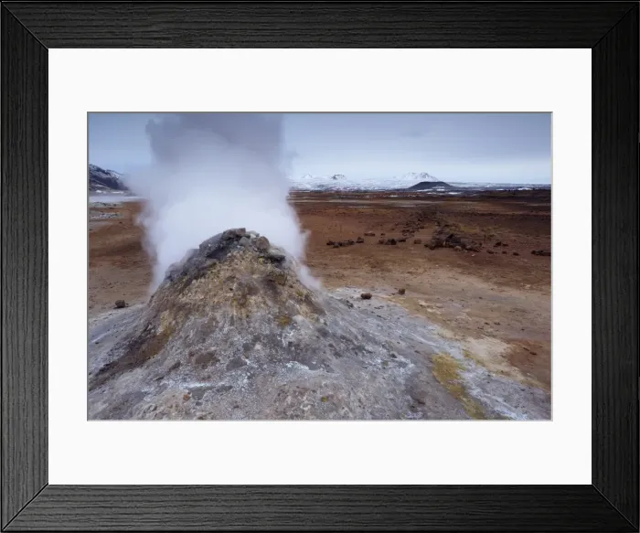 Framed Print : Steam vent at Namaskard geothermal area (Namafjall-Hverarond), Mount Burfell Framed Print : Steam vent at Namaskard geothermal area (Namafjall-Hverarond), Mount Burfell