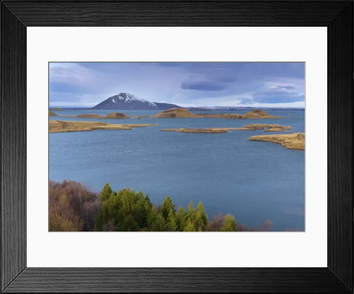 Framed Print : View of Lake Myvatn, from Hofdi on the east shore of the lake, with pseudo-craters Framed Print : View of Lake Myvatn, from Hofdi on the east shore of the lake, with pseudo-craters