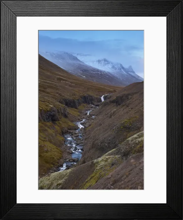 Framed Print : Sunset on snowy mountains in Reydarfjordur fjord, East Fjords, Iceland, Polar Regions Framed Print : Sunset on snowy mountains in Reydarfjordur fjord, East Fjords, Iceland, Polar Regions