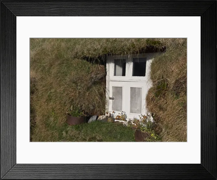 Framed Print : Lindarbakki turf house at Bakkagerdi, Borgarfjordur Eystri, East Fjords area Framed Print : Lindarbakki turf house at Bakkagerdi, Borgarfjordur Eystri, East Fjords area