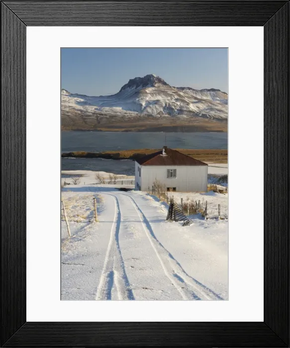 Framed Print : Farm in Borgarfjordur Eystri fjord, Mount Burfell, 464m, on east shore of Borgarfjordur in the distance, East Fjords, Iceland Framed Print : Farm in Borgarfjordur Eystri fjord, Mount Burfell, 464m, on east shore of Borgarfjordur in the distance, East Fjords, Iceland