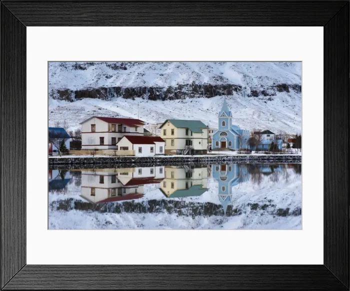 Framed Print : Traditional wooden church, built in 1922, at Seydisfjordur, a town founded in 1895 by a Norwegian fishing company, now main ferry port to and from Europe in the East Fjords, Iceland Framed Print : Traditional wooden church, built in 1922, at Seydisfjordur, a town founded in 1895 by a Norwegian fishing company, now main ferry port to and from Europe in the East Fjords, Iceland