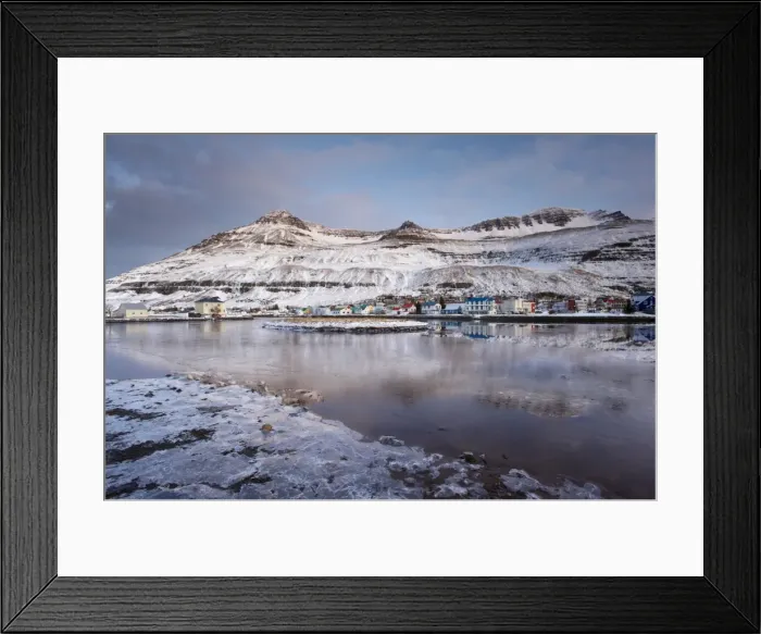 Framed Print : Seydisfjordur, town founded in 1895 by a Norwegian fishing company, now main ferry port to Framed Print : Seydisfjordur, town founded in 1895 by a Norwegian fishing company, now main ferry port to