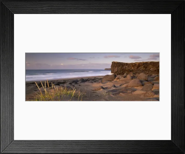 Framed Print : Skardsvik, white-sand beach bordered by lava flows in the north of Snaefellsjokull National Park