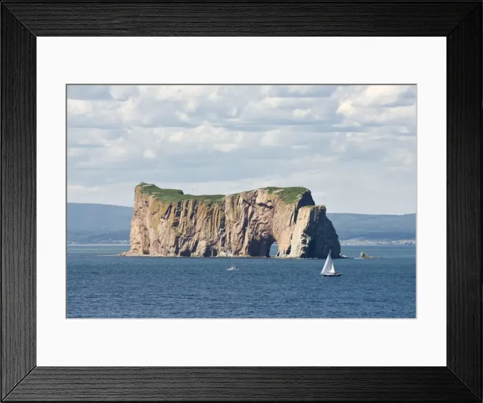 Framed Print : Perce Rock, Ile de Bonaventure, Gaspe peninsula, province of Quebec, Canada Framed Print : Perce Rock, Ile de Bonaventure, Gaspe peninsula, province of Quebec, Canada
