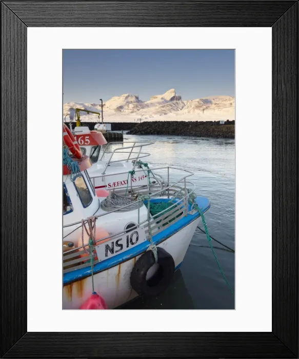 Framed Print : Fishing harbour at Hofn, near Bakkagerdi in Borgarfjordur Eystri fjord Framed Print : Fishing harbour at Hofn, near Bakkagerdi in Borgarfjordur Eystri fjord