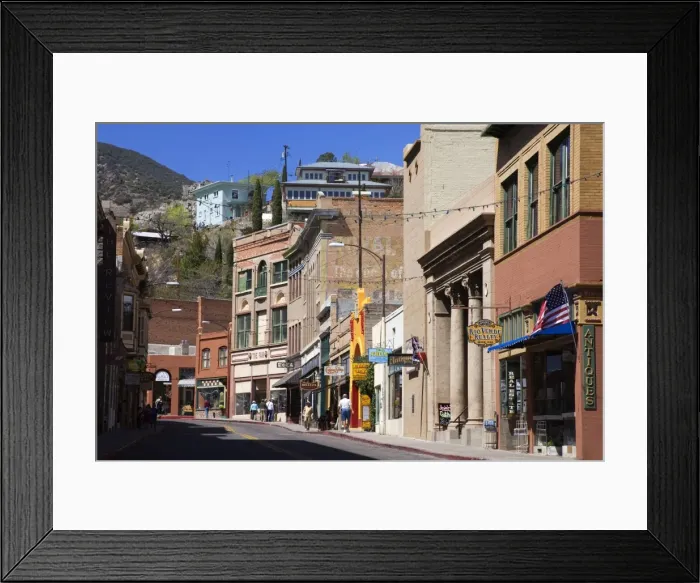 Framed Print : Stores on Main Street, Bisbee Historic District, Cochise County, Arizona Framed Print : Stores on Main Street, Bisbee Historic District, Cochise County, Arizona
