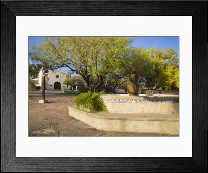 Framed Print : Courtyard and fountain, St. Philips in the Hills Church, Tucson, Pima County Framed Print : Courtyard and fountain, St. Philips in the Hills Church, Tucson, Pima County