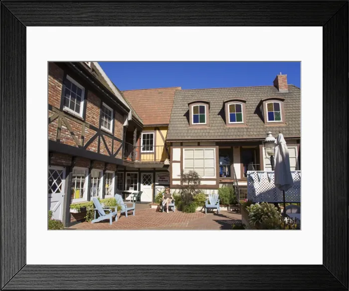 Framed Print : Hamlet Square, Solvang, Santa Barbara County, Central California, United States of America
