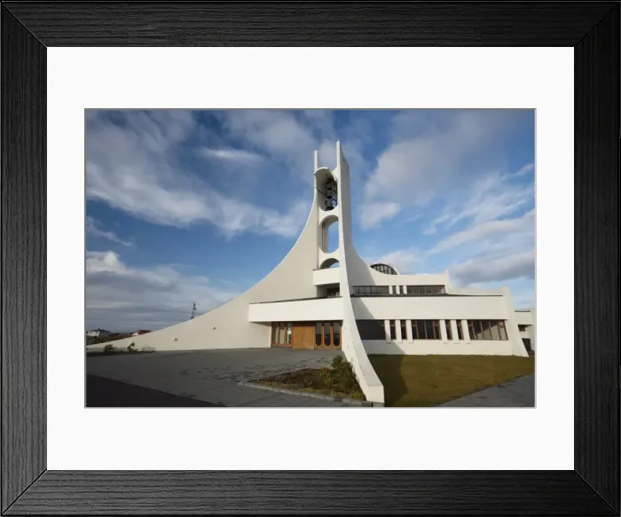 Framed Print : Modern church at Stykkisholmur, Snaefellsnes Peninsula, Breidafjordur, West Iceland Framed Print : Modern church at Stykkisholmur, Snaefellsnes Peninsula, Breidafjordur, West Iceland