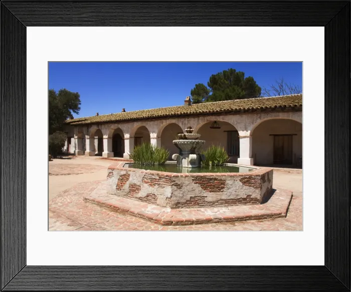 Framed Print : Courtyard fountain, Mission San Miguel Arcangel, San Miguel, California Framed Print : Courtyard fountain, Mission San Miguel Arcangel, San Miguel, California