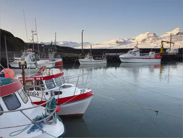 Fishing harbour at Hofn, near Bakkagerdi in Borgarfjordur Eystri fjord