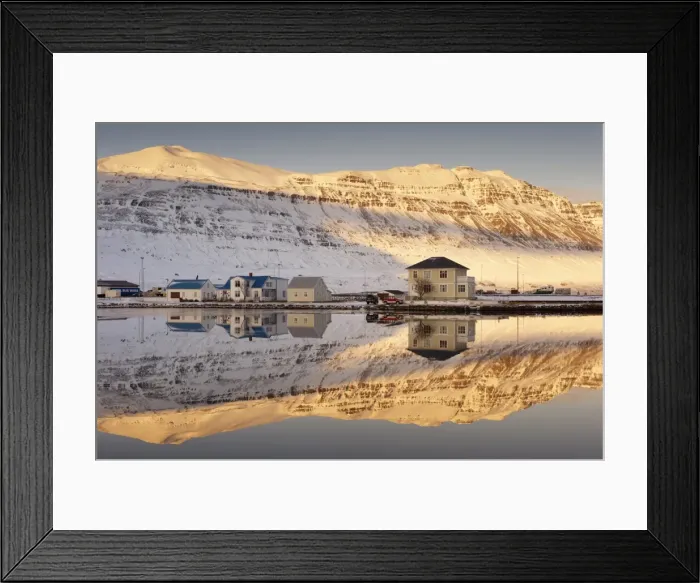 Framed Print : Seydisfjordur, town founded in 1895 by a Norwegian fishing company, now main ferry port to Framed Print : Seydisfjordur, town founded in 1895 by a Norwegian fishing company, now main ferry port to