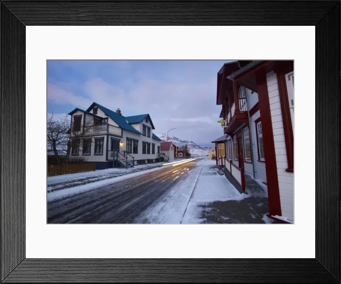 Framed Print : A street in Seydisfjordur, town founded in 1895 by a Norwegian fishing company Framed Print : A street in Seydisfjordur, town founded in 1895 by a Norwegian fishing company