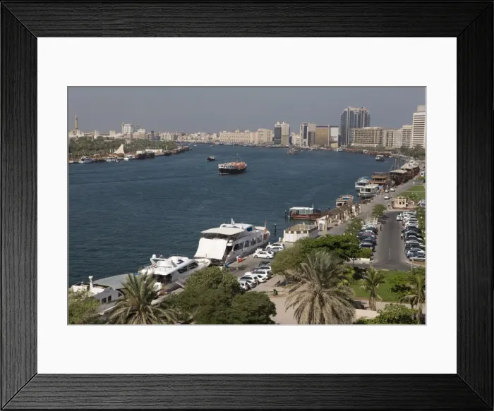 Framed Print : View of Dubai Creek, Deira, traditional dhow, Dubai, United Arab Emirates, Middle East Framed Print : View of Dubai Creek, Deira, traditional dhow, Dubai, United Arab Emirates, Middle East