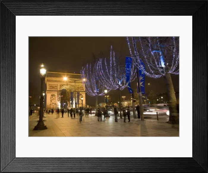 Framed Print : Christmas lights and the Arc de Triomphe, Paris, France, Europe Framed Print : Christmas lights and the Arc de Triomphe, Paris, France, Europe