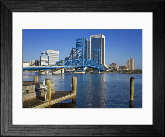 Framed Print : Main Street Bridge and skyline, Jacksonville, Florida, United States of America Framed Print : Main Street Bridge and skyline, Jacksonville, Florida, United States of America