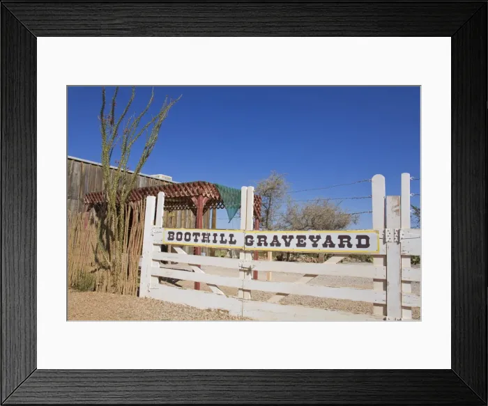 Framed Print : Boothill Graveyard Gate, Tombstone, Cochise County, Arizona, United States of America