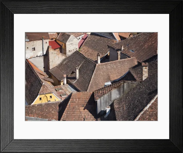 Framed Print : Roofs, Sighisoara, UNESCO World Heritage Site, Transylvania, Romania, Europe