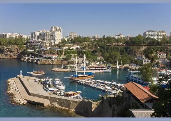 Marina and Roman Harbour in Kaleici, Antalya, Anatolia, Turkey, Asia Minor, Eurasia