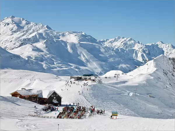 Mountain restaurant, St. Anton am Arlberg, Tirol, Austrian Alps, Austria, Europe