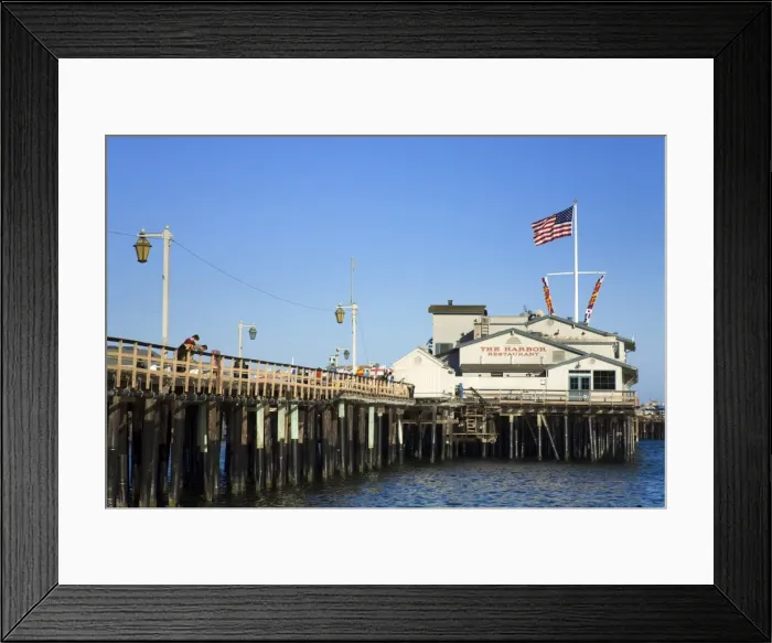 Framed Print : Stearns Wharf, Santa Barbara Harbor, California, United States of America, North America Framed Print : Stearns Wharf, Santa Barbara Harbor, California, United States of America, North America