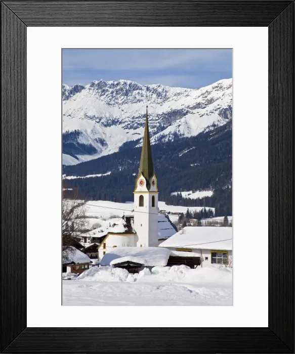 Framed Print : Ellmau ski resort, Wilder Kaiser mountains beyond, Tirol, Austrian Alps, Austria, Europe Framed Print : Ellmau ski resort, Wilder Kaiser mountains beyond, Tirol, Austrian Alps, Austria, Europe