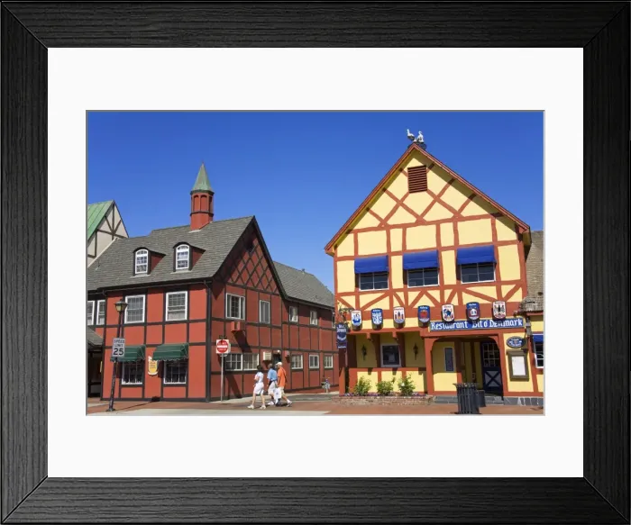 Framed Print : Danish architecture on Alisal Road, Solvang, Santa Barbara County, Central California Framed Print : Danish architecture on Alisal Road, Solvang, Santa Barbara County, Central California