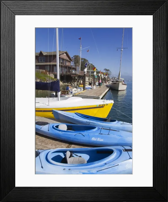 Framed Print : Kayak rental, Embarcadero, City of Morro Bay, San Luis Obispo County, California